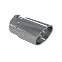MBPR T5075 5 Inch Steel Exhaust Tip with Rolled Edge, Silver