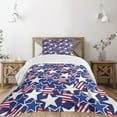 thumbnail image 3 of Ambesonne 4th of July Quilted Bedspread Set 2 Pcs, Patriotic American Star, Twin Size, Royal Blue White and Red, 3 of 6
