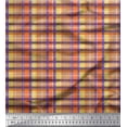 thumbnail image 1 of Soimoi Purple Heavy Canvas Fabric Gingham Check Decor Fabric Printed Yard 58 Inch Wide, 1 of 3