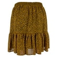 thumbnail image 2 of Women's Leopard Print Georgette Ruffled Mini Skirt MGld Small, 2 of 3
