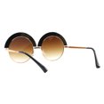 thumbnail image 3 of Rainbow Top Sunglasses Gold Round Circle Oversized Festival Shades UV 400 Brown, 3 of 4