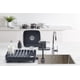 thumbnail image 5 of Caddy de plástico: organizador/almacenamiento para fregadero con escurridor integrado, soporte para esponja, cepillo, líquido para lavar platos y paño de cocina, extraíble, tamaño normal, gris, 5 of 5