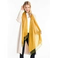 thumbnail image 2 of Elegant Solid Colors Shawl Sheer Sliky Soft Light Scarf Evening Wrap Mustard Yellow, 2 of 4