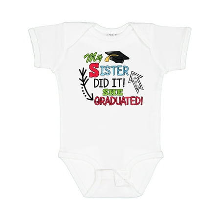 

Inktastic My Sister Graduated with Cap and Arrows Gift Baby Boy Bodysuit