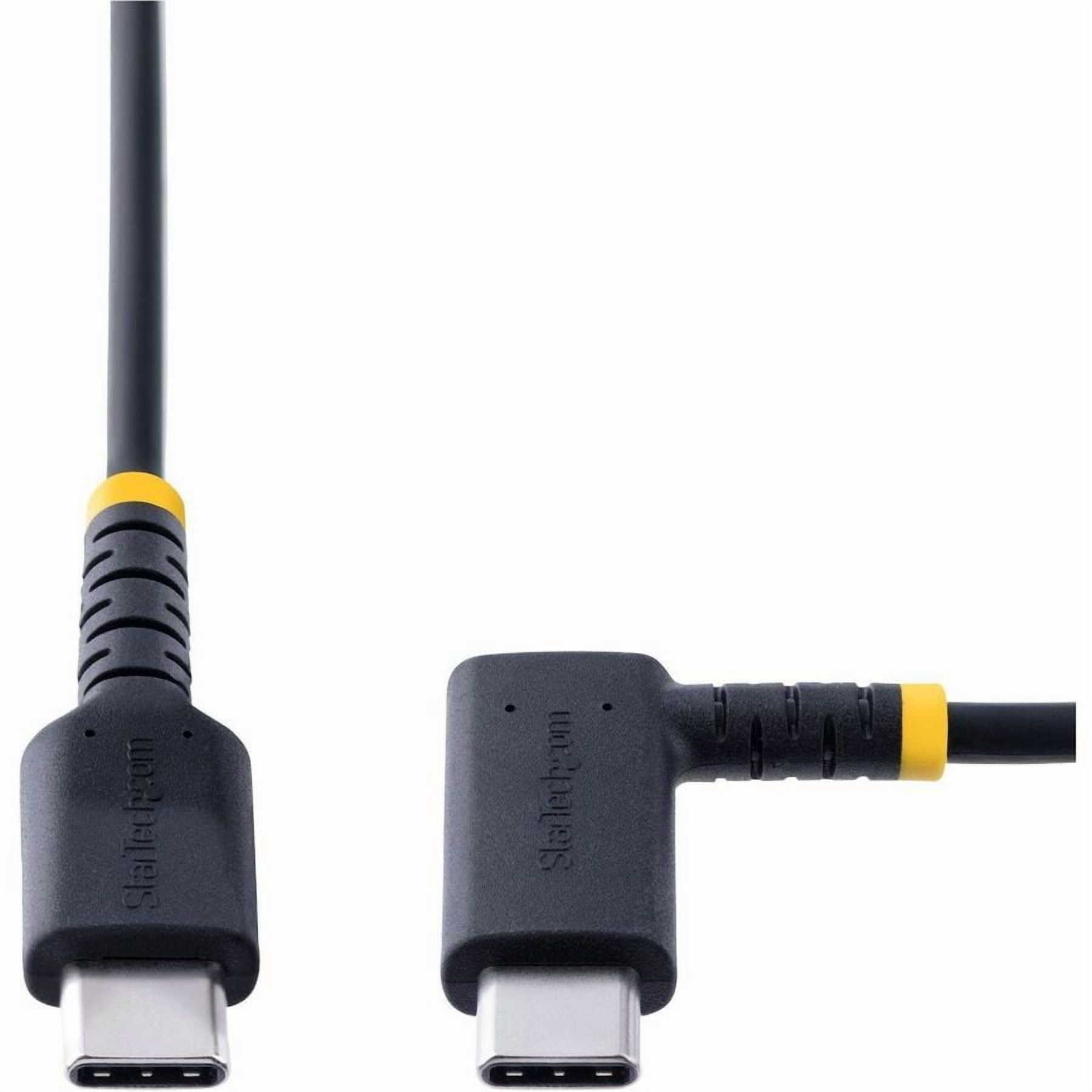 StarTech.com 6ft (2m) USB C Charging Cable Right Angle, 60W PD 3A, Heavy Duty Fast Charge USB-C Cable, Durable Rugged Aramid Fiber