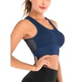 thumbnail image 5 of FANNYC 1/2 Pcs High Impact Sports Bra For Women Mesh Openwork Bra Athletic Workout Tank Tops Longline Yoga Tops Stretch Padded Racerback Sports Bras For Running Active Gym Fitness, 5 of 7