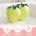 thumbnail image 3 of Kindred Home Velvet Strawberry Decorative Pillow for Couch Decor 15"x10" (Yellow), 3 of 7