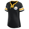 thumbnail image 2 of Women's-Fanatics  Black Pittsburgh Steelers Lace-Up Bling T-Shirt, 2 of 3