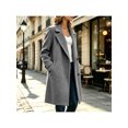 thumbnail image 6 of Zynoxe Womens Jackets With Side Pockets Classic Notched Lapel Button Winter Jackets for Women Relaxed Mid‑Length Long Sleeve Coat Versatile Solid Color Casual Overcoat S, 6 of 7