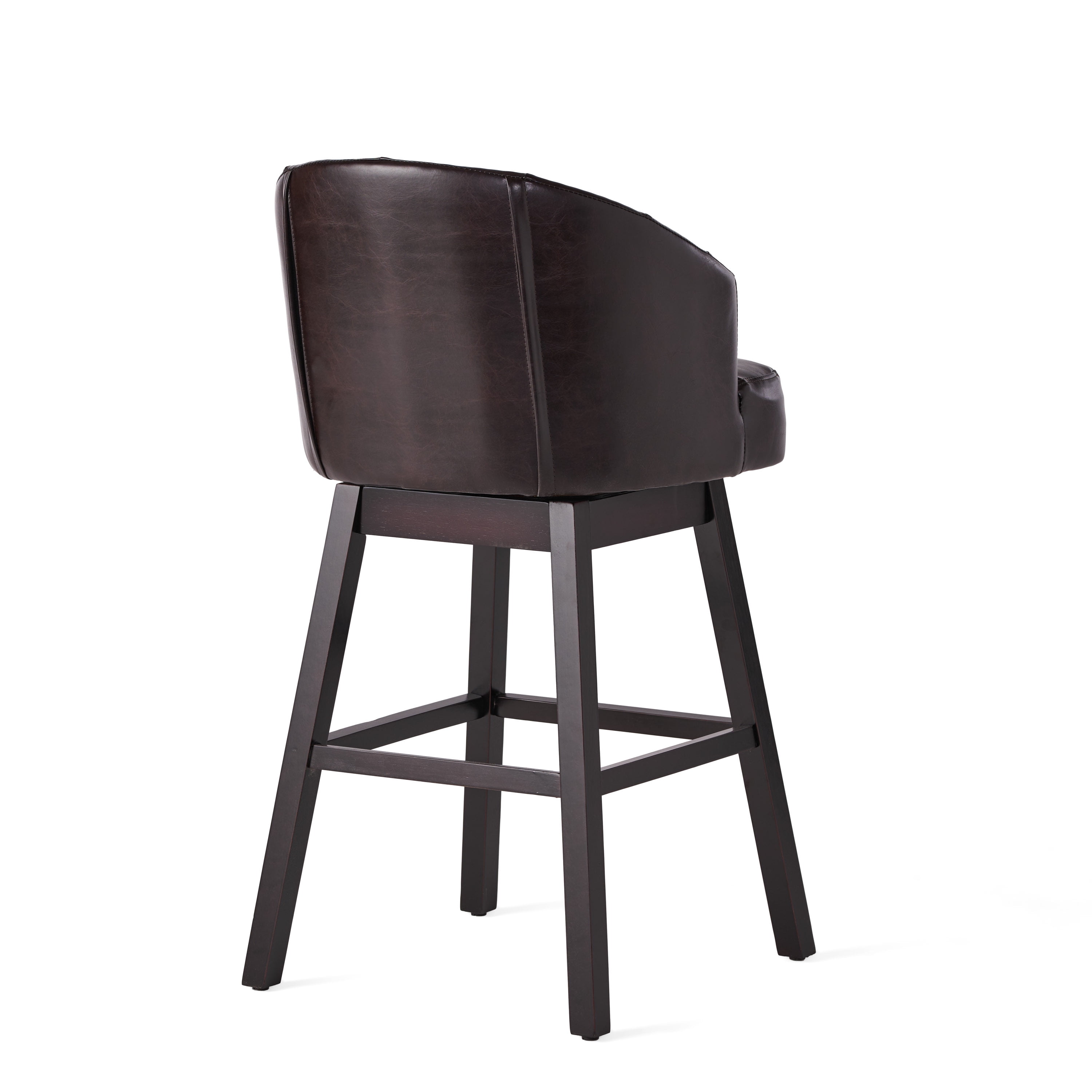 Noble House Morgan Brown Bonded Leather Swivel Bar Stool (Set of 2)