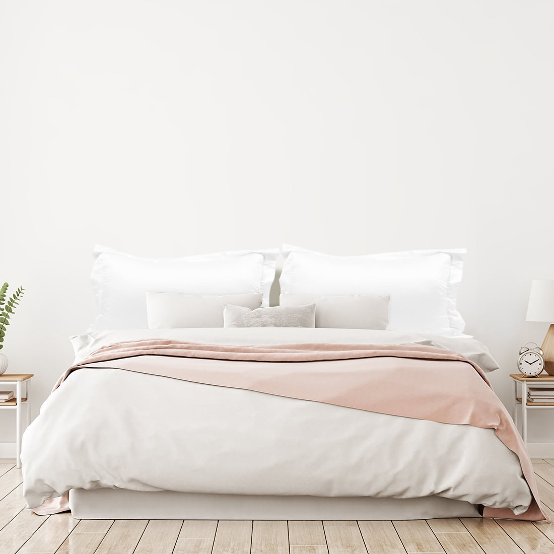 Unique Bargains 2-Pack Silky Satin Pillow Shams King 20"x 36" White