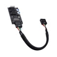thumbnail image 3 of 9Pin USB Hub Connector Splitter 1 to 3 USB2.0 Header Board Cable for Water Cooling RGB LED Fan Speed Test, 3 of 8