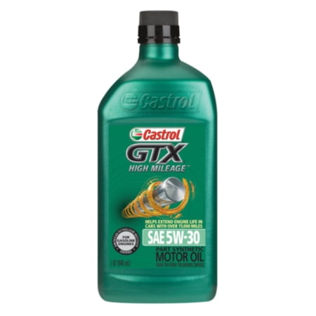 Castrol GTX 5W-30 High Mileage Synthetic Blend Motor Oil 1 ...