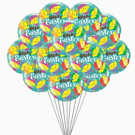 PMU Happy Easter Hatched Chicks 18 Inch Mylar Foil Balloon Pkg/25