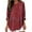 Wine, variant on Tunic Tops for Women Loose Fit - Striped Crewneck Tees Roll Up Long Sleeve T Shirts Ladies Fall Winter Clothes (XL, Wine)