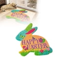 thumbnail image 1 of Velvet Easter Bunny Shaped Welcome Mat for Indoor Outdoor Use with Absorbent Non- Rug featuring Delightful Holiday Design and Practical Doorway, 1 of 6