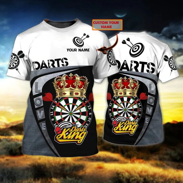 PLstar Cosmos-Camiseta de dardos con nombre personalizado para hombre, camisa con estampado 3D, de manga corta, informal, Unisex, DW82Adult size 4XL Gao Jinjia LED