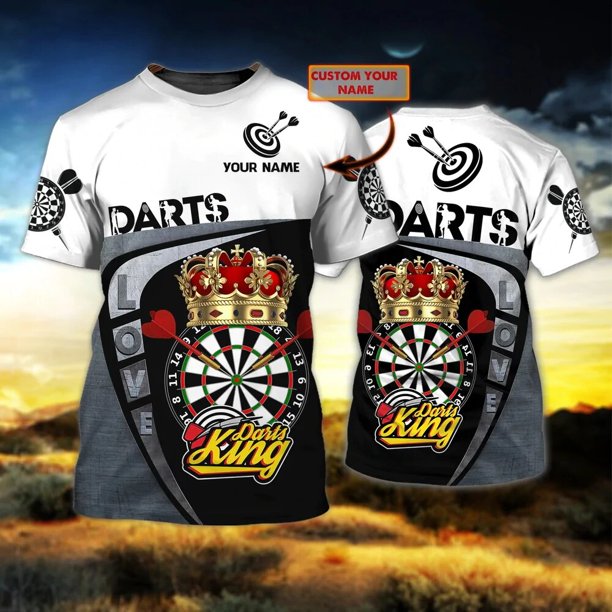 PLstar Cosmos-Camiseta de dardos con nombre personalizado para hombre, camisa con estampado 3D, de manga corta, informal, Unisex, DW82Adult size S Gao Jinjia LED