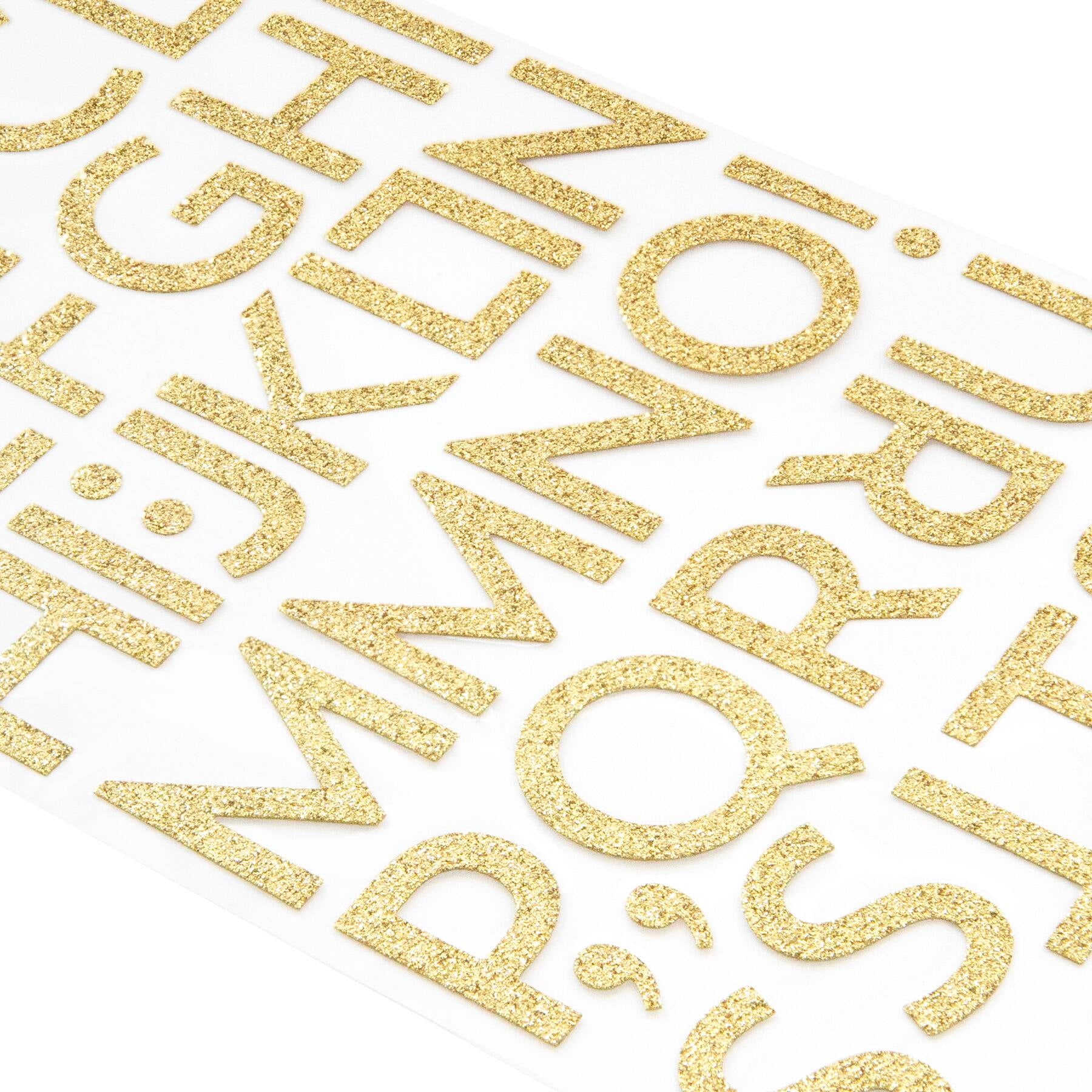 Recollections Gold Glitter Block Alphabet Stickers, 12 Pack