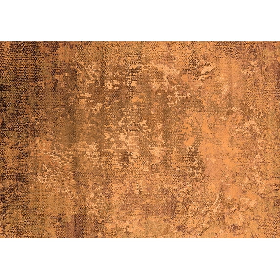 Ahgly Company Indoor Rectangle Oriental Orange Industrial Area Rugs, 7' x 10'