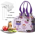 thumbnail image 4 of Ballet Princess Pattern Drawstring Lunch Bag Women - Drawstring Lunch Bag Insulated for Work Office - Stain-Resistant Large Lunchbags for Women with Multi-Pockets, 4 of 6