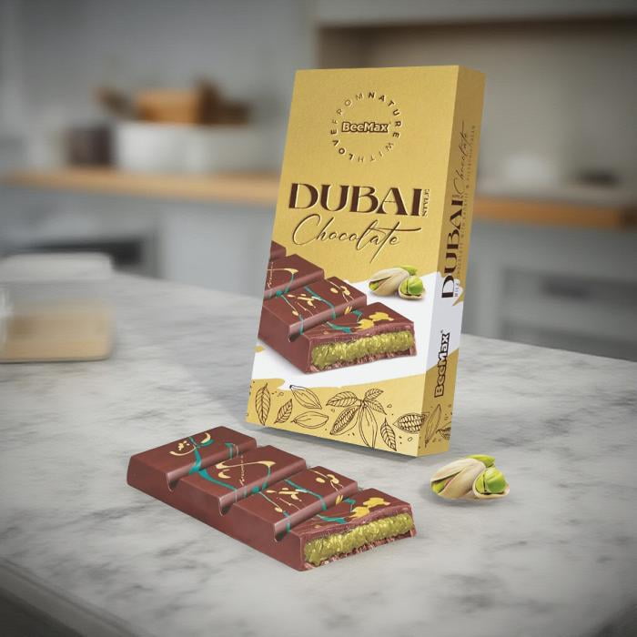 Dubai Chocolate Bar Luxurious Middle Eastern Treat | Hand-Harvested Pistachios, Golden Kadayif Crisps, Velvety Tahini, and Premium Milk Chocolate 7.4oz