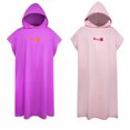 thumbnail image 3 of mmirethe Polyester Bathrobe Windproof Fast Drying Thermal Replacement Men Women Hooded Solid Color Pool Swimming Robe Towel Peach Red, 3 of 6