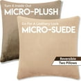 thumbnail image 2 of 16" x 16" Throw Pillow - Cowboy Taupe: 2 PCS / 4 Sided. Luxurious Premium Down Alternative Fill w/ Reversible Cover Microsuede/Microplush Fabric. Forever Fluffy, Beautiful & Supportive. Soft & Comfy., 2 of 9