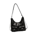 thumbnail image 3 of Bolso de hombro para mujer de piel sintética con múltiples bolsillos, bolso de mano para el trabajo y actividades al aire libre. Negro, 3 of 9
