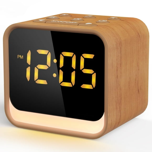 Reloj despertador Sound Machine Housbay de madera para dormitorios