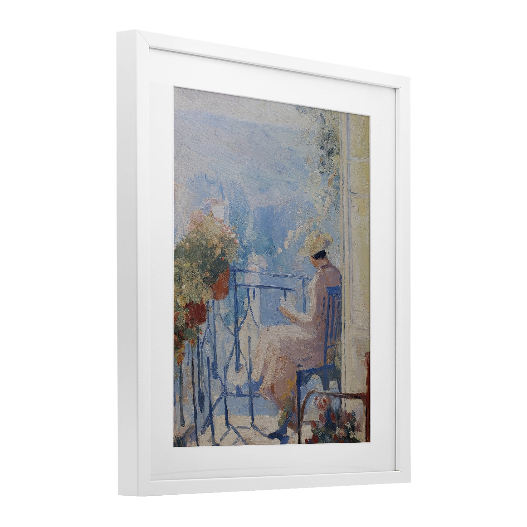 Stupell Industries Reading In The Sun White Framed Print Under Glass, design by Svetlana Aleynikova