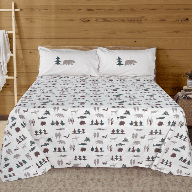 Northern Exposure Christmas Sheet Set - 4 Piece Printed Bed Sheet
