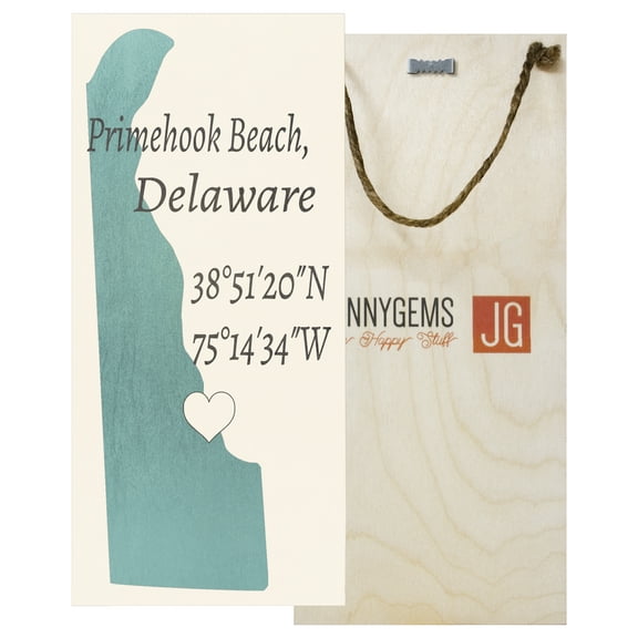 JennyGems Primehook Beach, Delaware Nautical Wood Sign | Made in USA