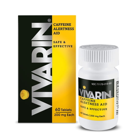 Vivarin (1 Pack, 60 Count) Caffeine Pills, 200mg Per Dose, Mental Energy Support
