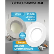 Sunco 12 Pack 6 Inch LED Can Lights, Retrofit Recessed Lighting, Smooth Trim, 965 LM, 13W (75W Equivalent), 4000K Cool White, Dimmable, Damp Rated UL