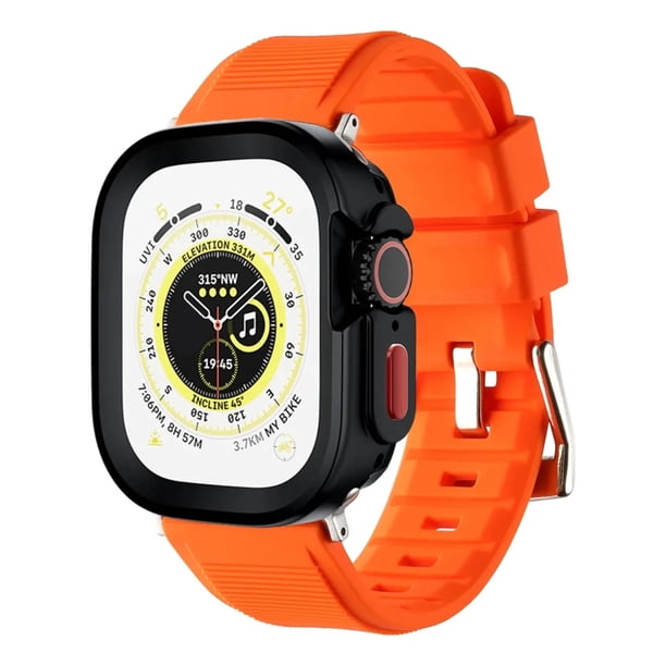 Correa de Silicona para Apple Watch con Funda Anticaída, Compatible con Todas las Series