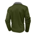 thumbnail image 6 of Zylanna Men's Long Sleeve Polo Shirts with Chest Pocket, Solid Slim Fit Spring Fall Turndown Collar Casual Pullover Tops for Man Army Green, 6 of 8