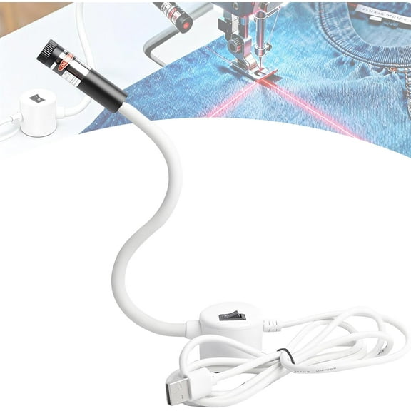 Magnetic Positioning Quilting Light for Sewing Machine, Adjustable Sewing Laser Light Seam Guide with Dot/Straight Line/Crosshair, Hands-Free Precision Quilting Aid Tool for Precise Stitching