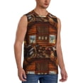 thumbnail image 2 of Fotbe Log Cabin Inside Men's Camiseta sin Mangas Estampada para Hombres, Playera Casual para Gimnasio, Entrenamiento, Playa-Large, 2 of 7