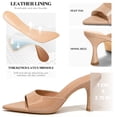 thumbnail image 4 of CHICVOMEY 2.75 IN Kitten Heels for Women Pointed Open toe Heels for Women Slip On Backless Mule Sandals Dress Shoes, 4 of 9