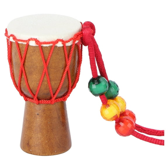 HOMEMAXS Wooden Classic Drummer Mini Djembe Percussion African Hand Drum Gift For Music Fan Black Line
