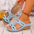 thumbnail image 6 of Fashion Plus Size Orthopedic Sandals for Womens Casual Spring Versatile Beach Wedge Heel Shoes Color Fish Mouth Open-Toe Thick-Soled Slippers, 6 of 9