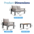 thumbnail image 2 of LazySunsets 4 Piece Aluminum Patio Furniture Set, 4-Seat Oversized Outdoor Sectional, Light Gray, 2 of 9