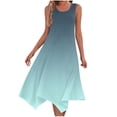 thumbnail image 2 of Liquidation d'Été 2025! Robe Grande Taille pour Femmes, Liquidation d'Été pour Femmes, Robes Sans Manches à Col Rond avec Cordon de Serrage, Robe Décontractée à Volants en Ligne A Mini, 2 of 5