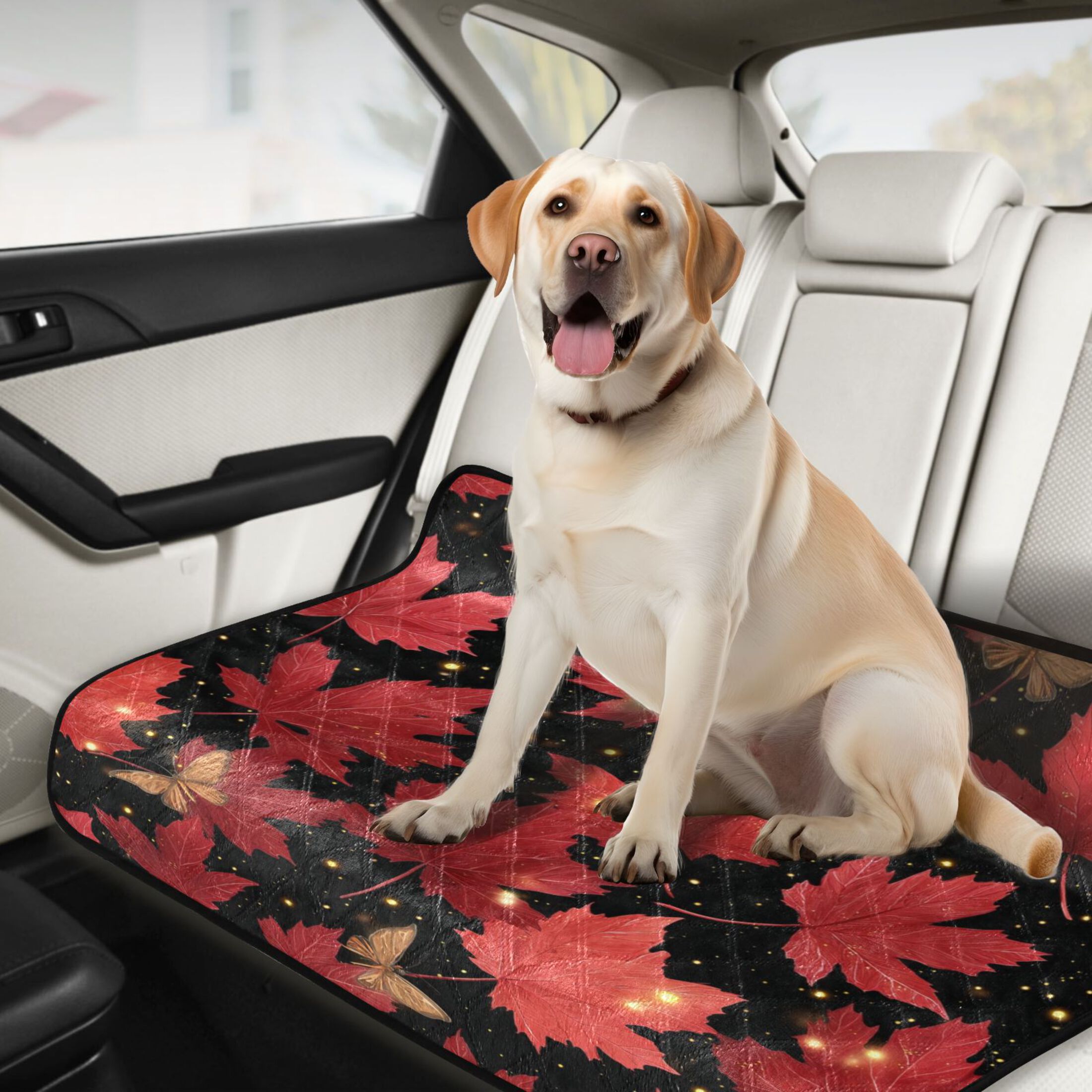 Washable Pet Pee Pads with Super Absorbent Reusable Training Pads for Dogs & Cats Maple Leaves and Fireflies