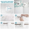 thumbnail image 4 of No Hook Shower Curtain, Aqua White Shower Curtains for Bathroom with See Through Top Window, Abstract Grey Chrysanthemum Flower Floral Waterproof & Washable Bath Curtain 60"x72", 4 of 9
