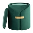 thumbnail image 5 of Dahlia Contemporary/Glam Nesting Ottoman Set Green Velvet with Gold Accents by, 5 of 6