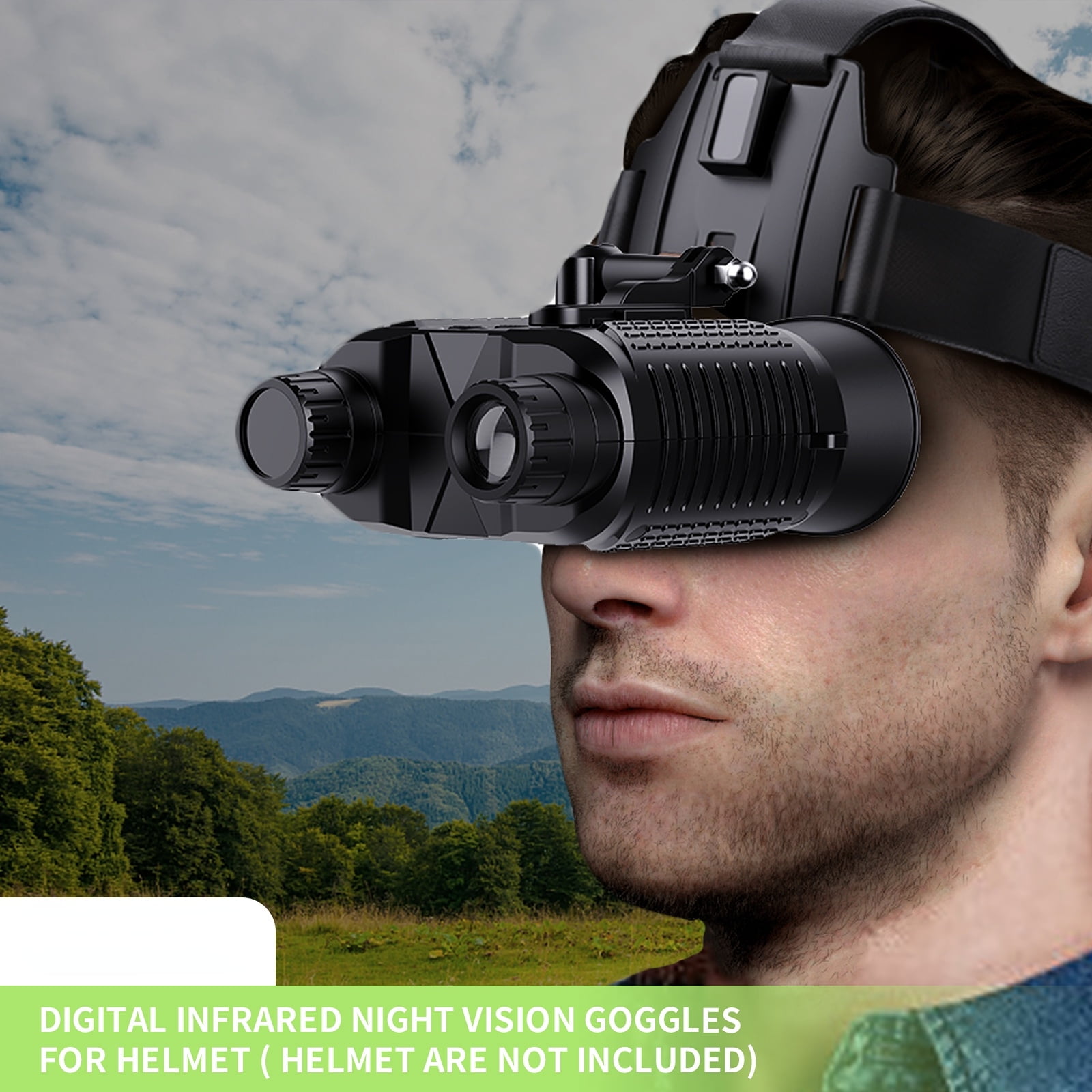 BekinTek 4K Helmet Mountable Night Vision Binoculars Head-mounted Telescope Rechargeable Goggles 7x IR Infrared Full Dark Observing Optics 8x Digital Zoom 4K Video 36M Photo Support 360P ENV Mode