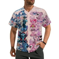 Stitch Baseball Jersey Button Down Personalized T-shirt Sports Fans Print Tee for Women Men 3XL