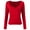 Red, variant on vigerkar Womens Long Sleeve Twist Front V Neck T Shirts Slim Fit Trendy Shirt Tee (Red, XS)